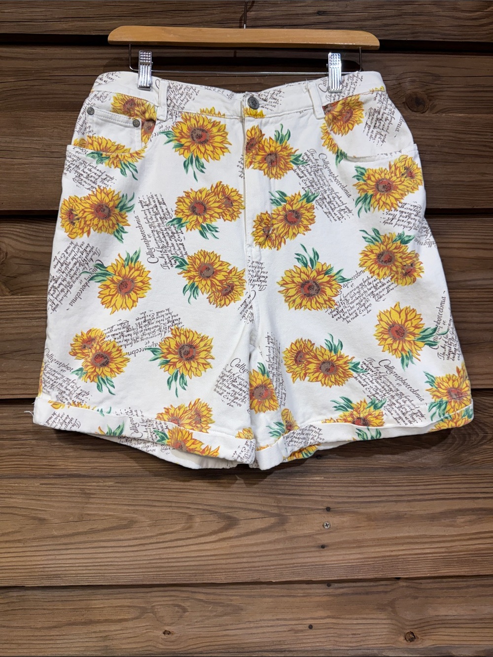 Vtg Gitano Sunflower Jean Shorts